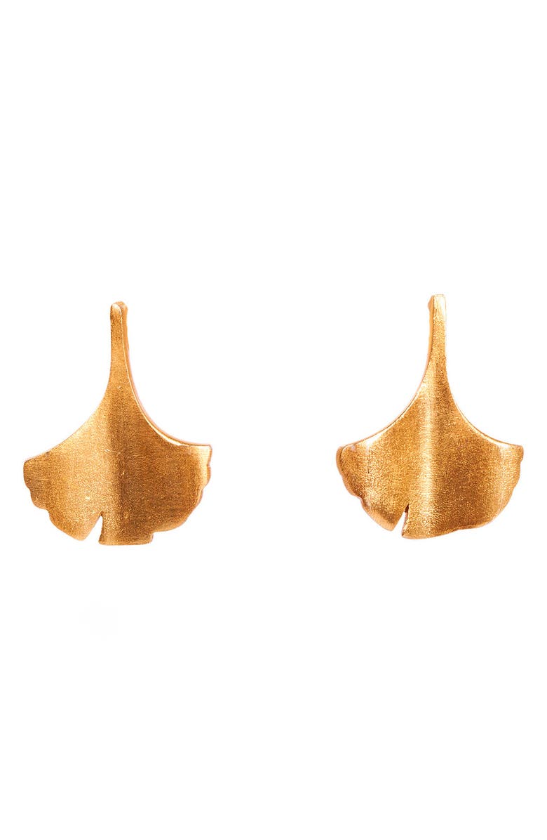 Christina Greene Ginkgo Stud Earrings, Main, color, 