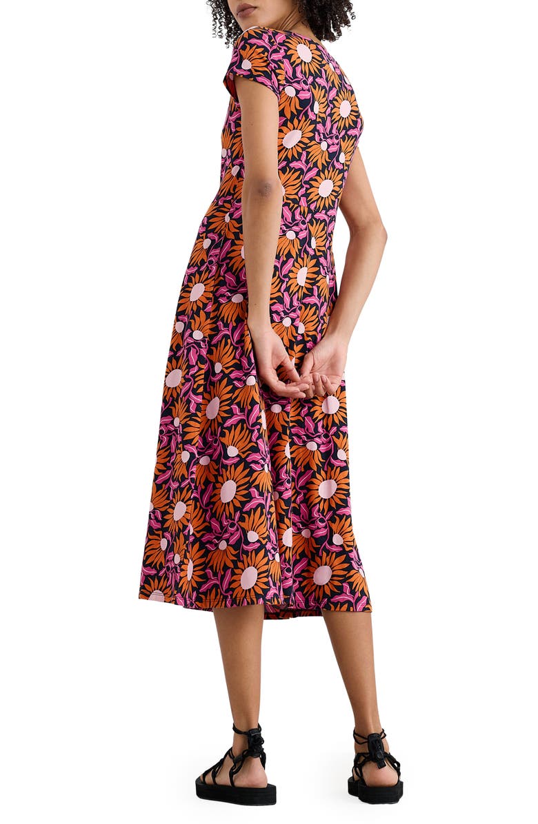 Seasalt Cornwall Wild Bouquet Jersey Print Midi Dress, Alternate, color, Bold Sunflower Maritime
