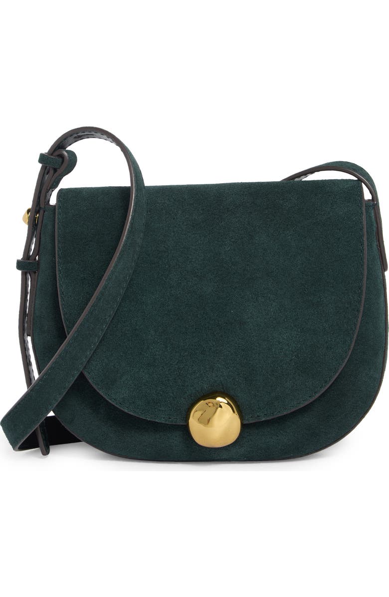 Madewell The Small Dakota Suede Saddle Bag, Main, color, Midnight Forest