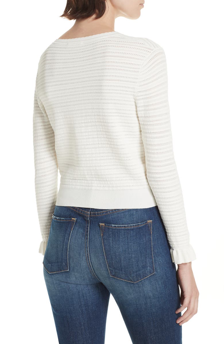 Rebecca Taylor Pointelle Mix Cardigan, Alternate, color, 