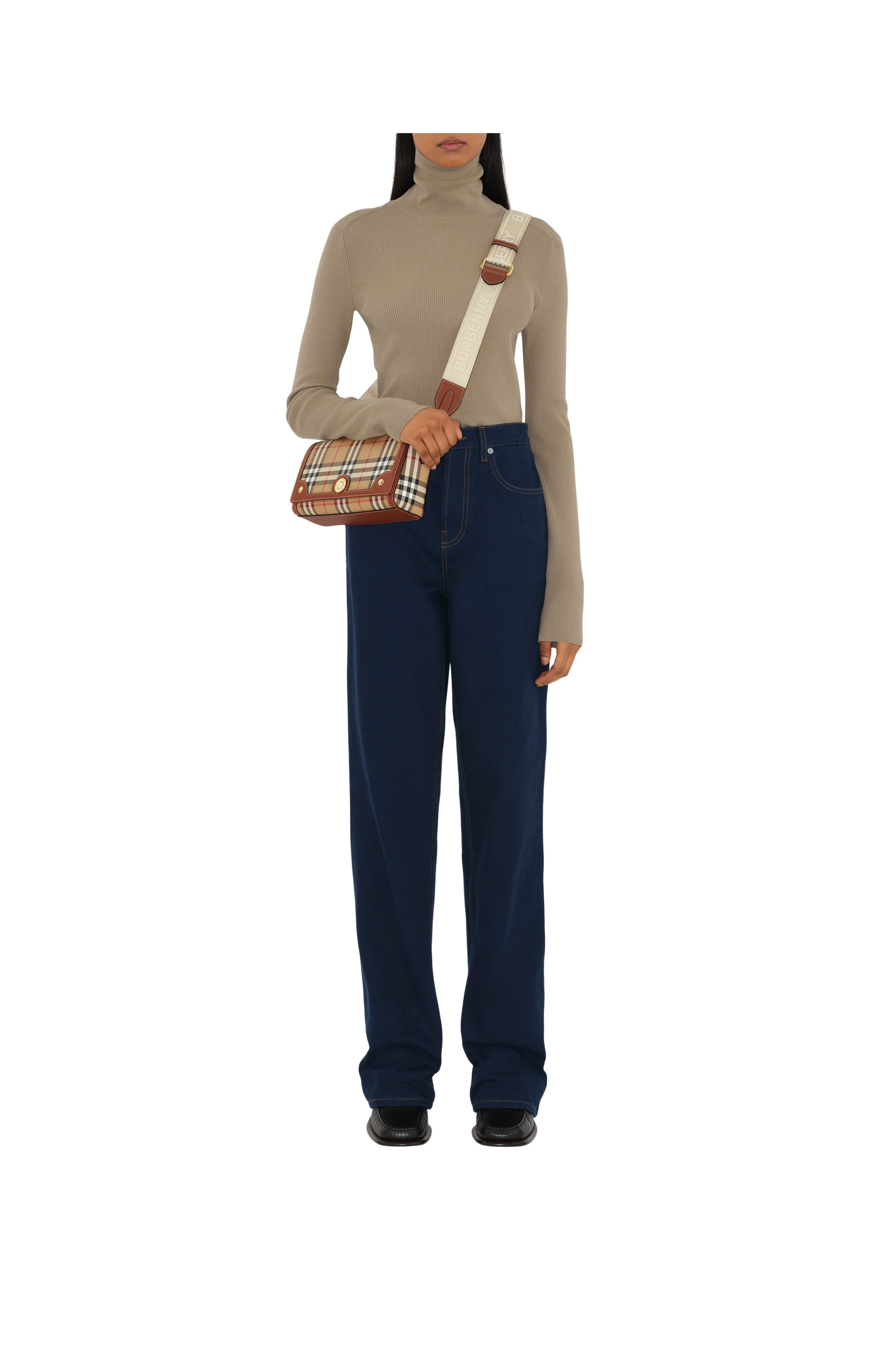 Burberry Top Handle Note Bag, Alternate, color, Briar Brown