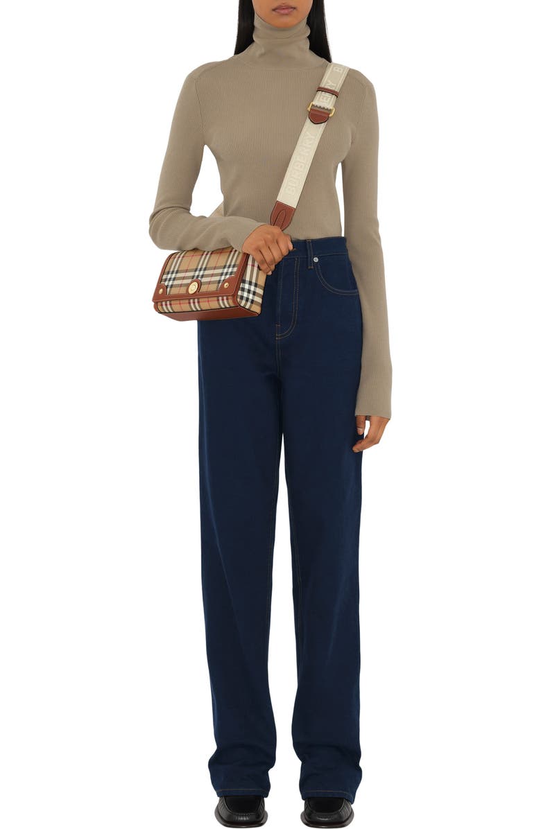 Burberry Top Handle Note Bag, Alternate, color, Briar Brown