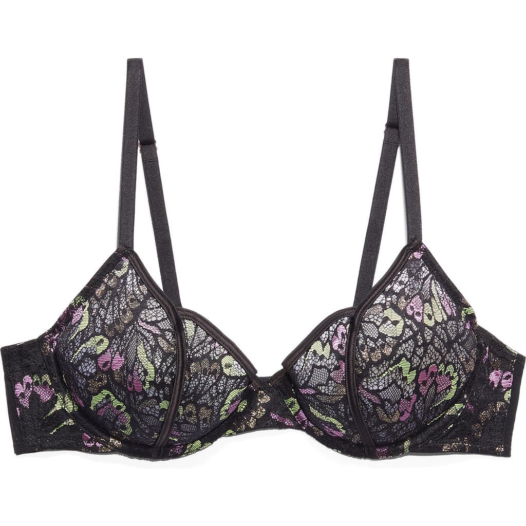 Savage X Fenty Butterfly Wings Unlined Lace Tulip Cup Bra In Animal Print