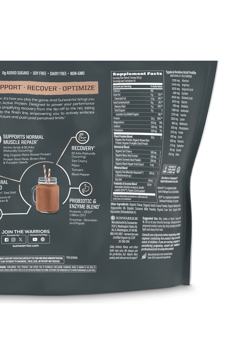Organic Active Protein Powder, Alternate, color, Chocolate, 2.25kg