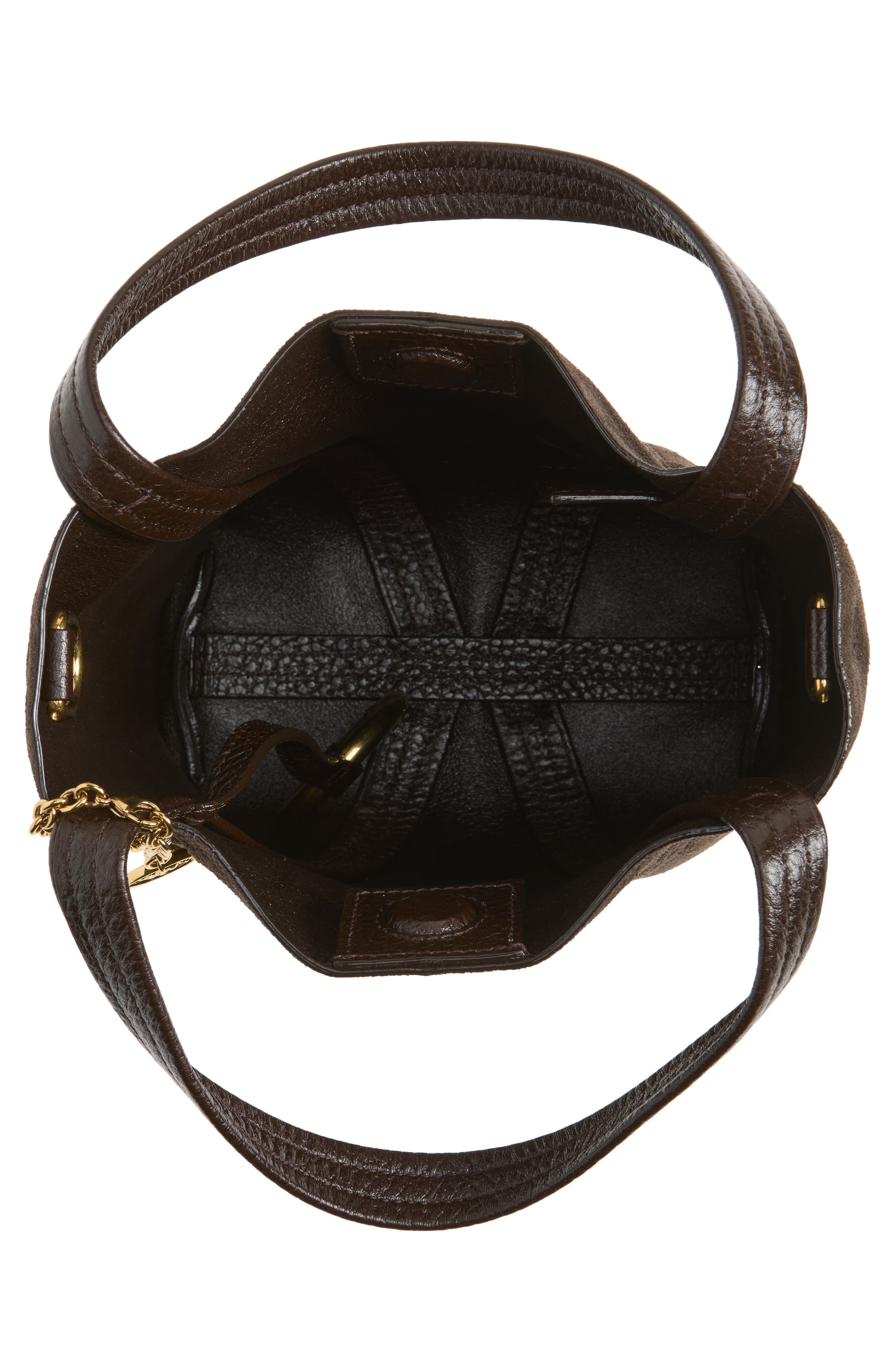 Chloé Small Spin Suede Crossbody Tote, Alternate, color, Kohl Brown