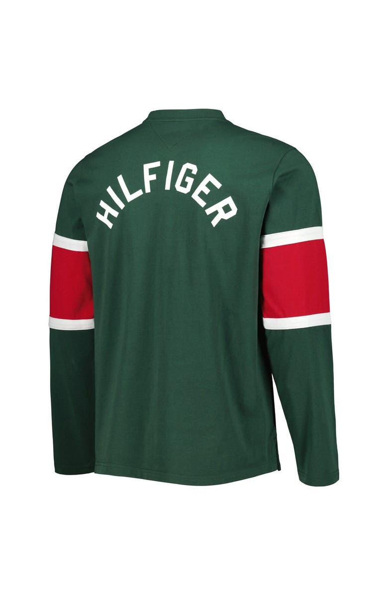 Tommy Hilfiger Men's Tommy Hilfiger Green Minnesota Wild Walter Lace-Up Long Sleeve Top, Alternate, color, 
