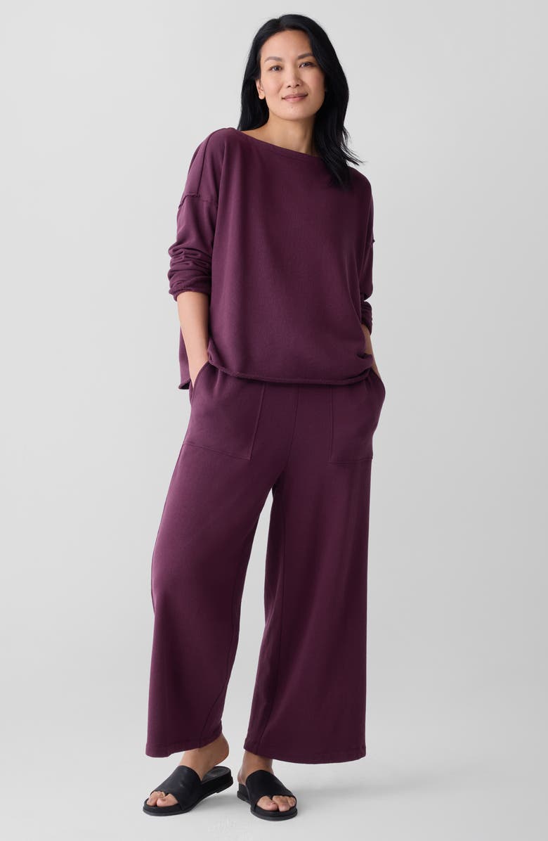 Eileen Fisher Boxy Bateau Neck Organic Cotton Top, Alternate, color, 