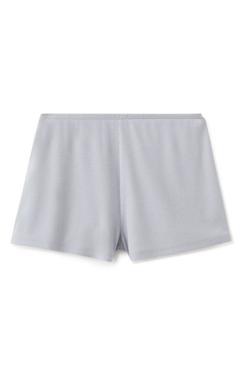 MANGO Textured Pajama Shorts, Alternate, color, Grey