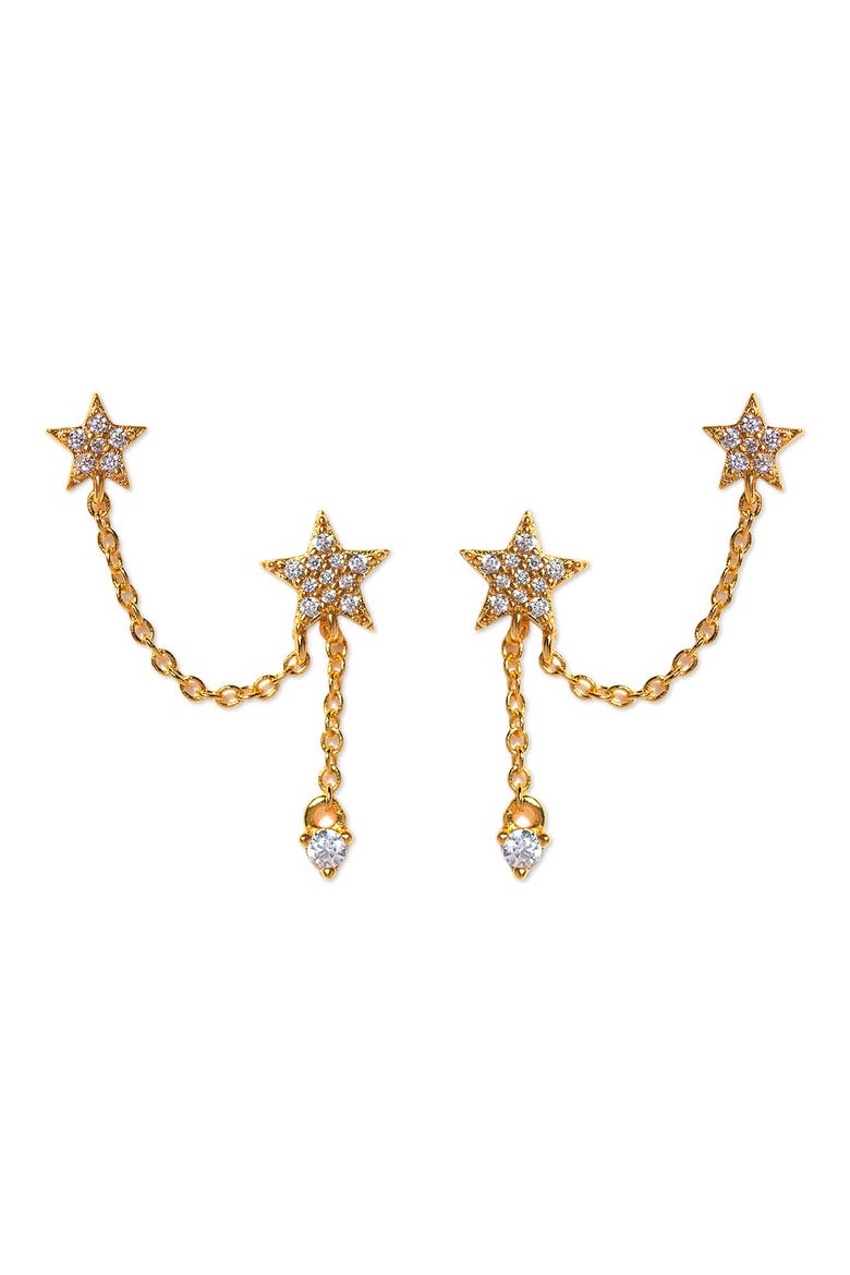 Stellar Connection Double Piercing Drop Earrings, Main, color, GOLD