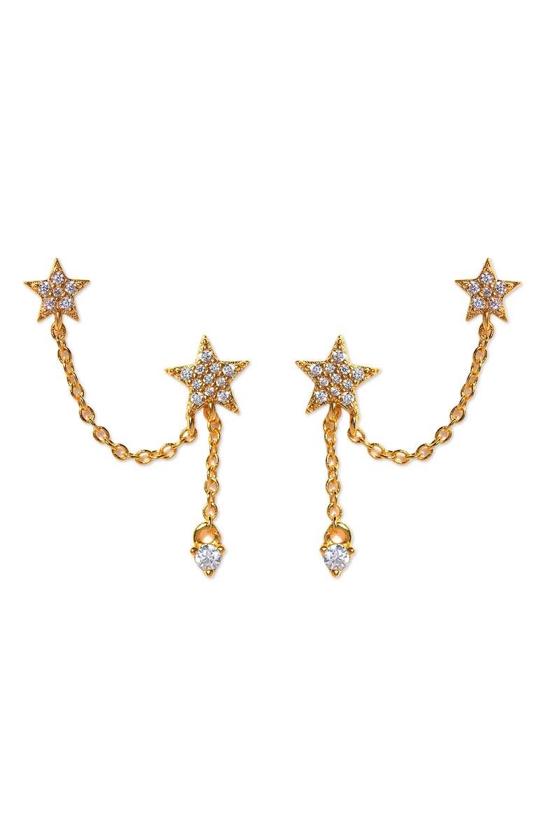 Girls Crew Stellar Connection Double Piercing Drop Earrings, Main, color, Gold