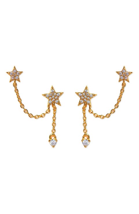 Stellar Connection Double Piercing Drop Earrings