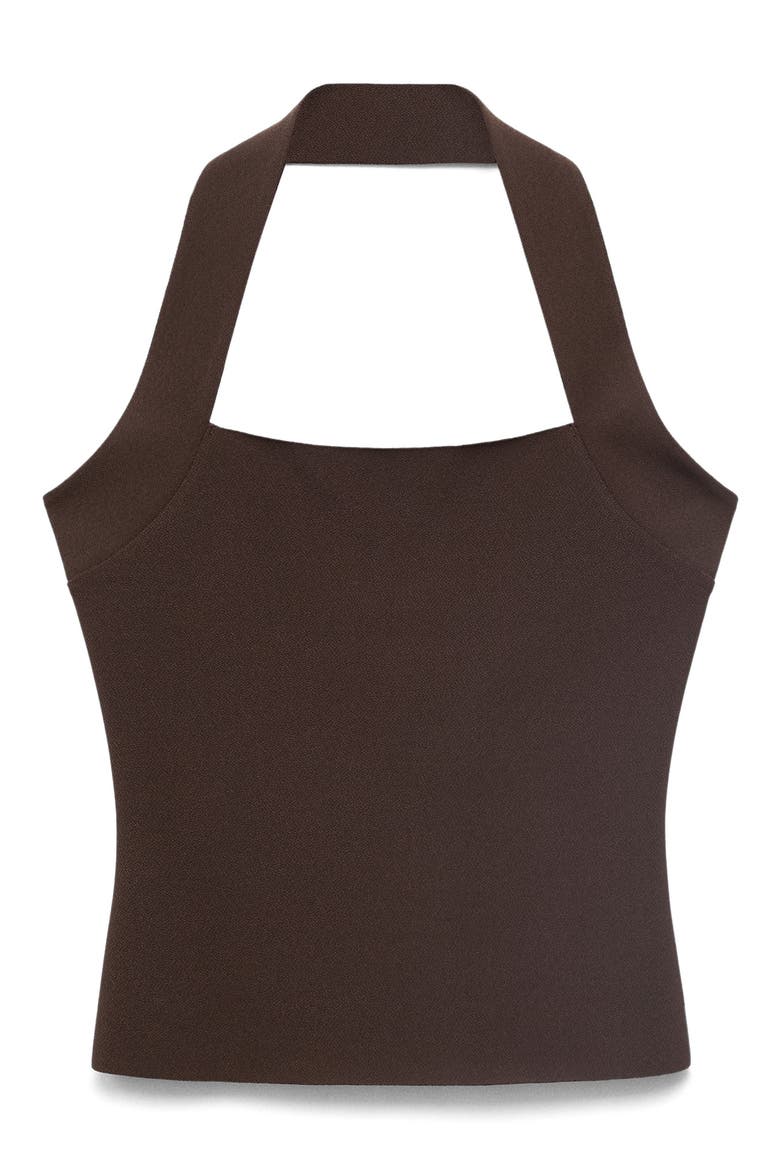 Textured Halter Top, Alternate, color, BROWN