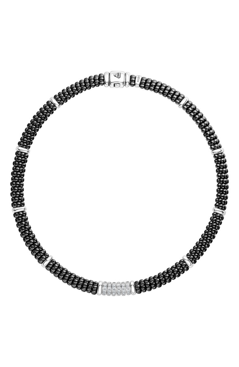 LAGOS Black Caviar Diamond 6-Link Rope Necklace, Main, color,