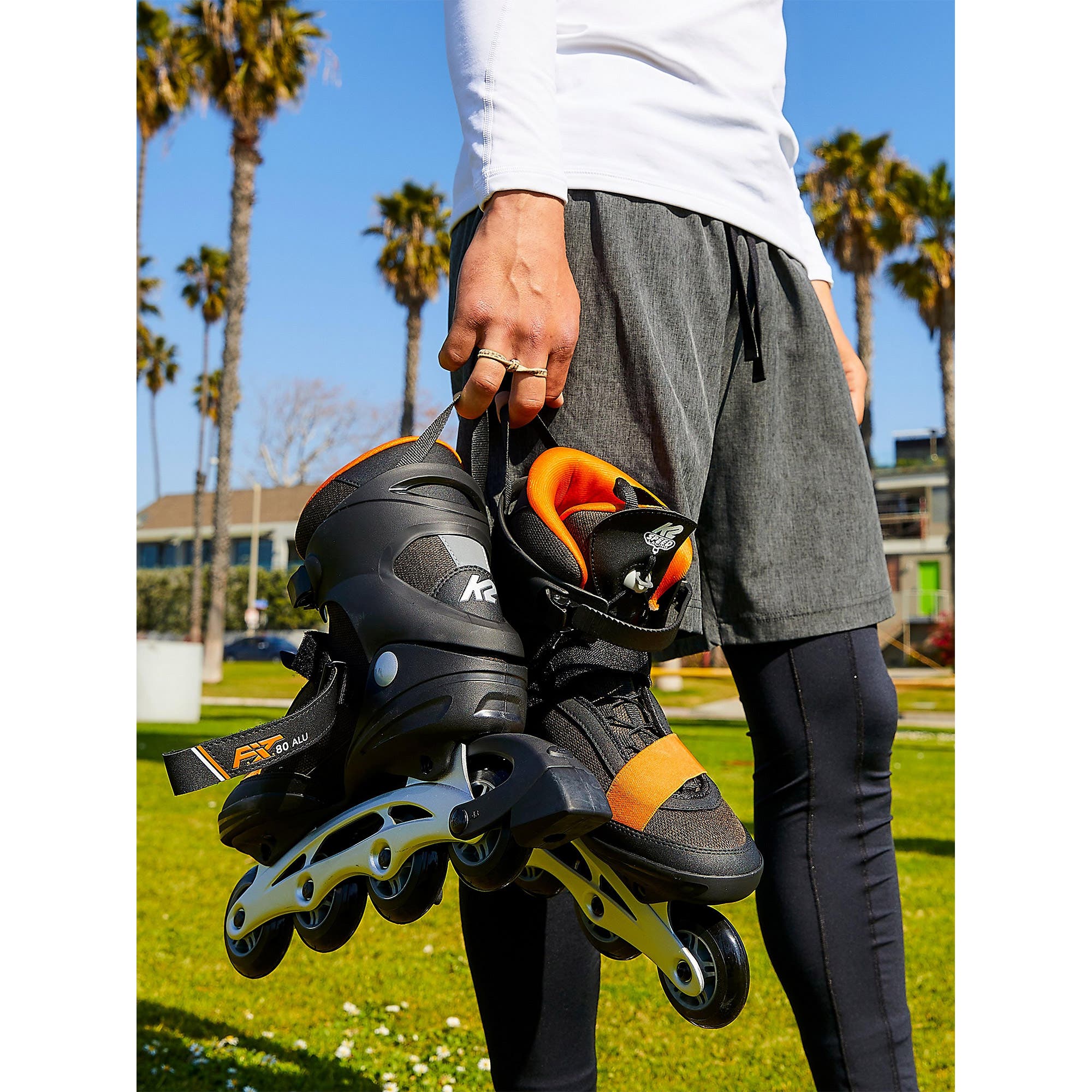 K2 F.I.T. 80 ALU Mens Inline Skates, Alternate, color, Black/Orange