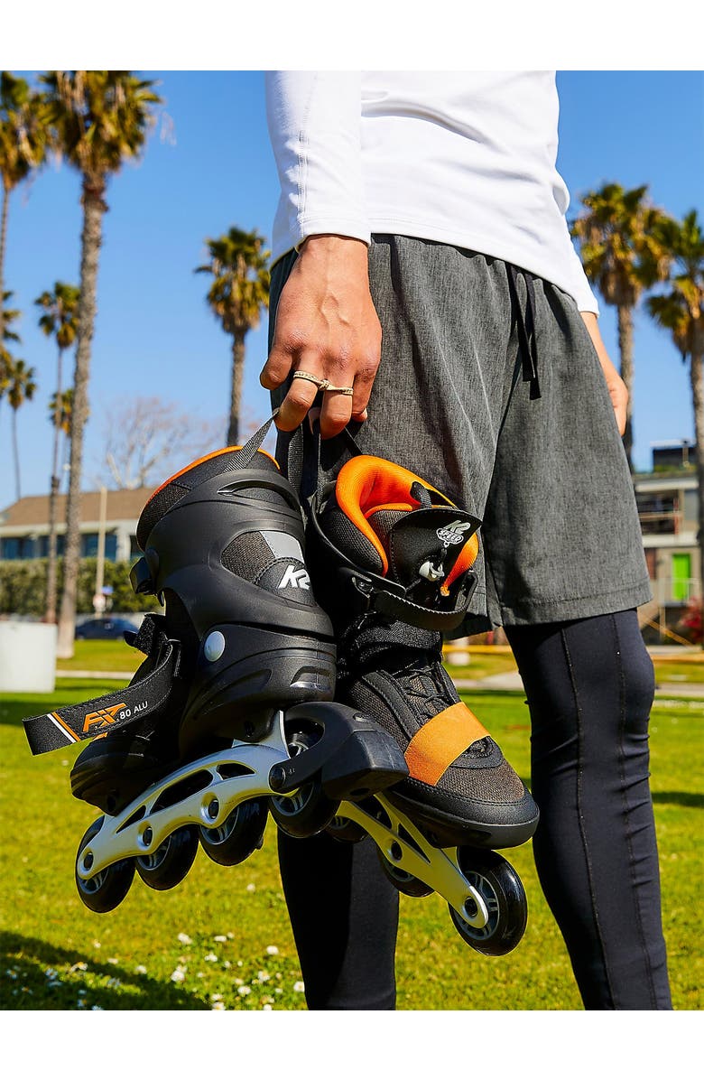 K2 F.I.T. 80 ALU Mens Inline Skates, Alternate, color, Black/Orange