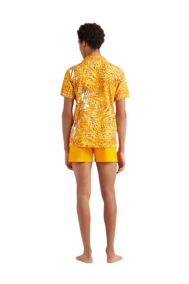 Men's Palm Leaves Printed Terry Polo, Alternate, color, MANGUE