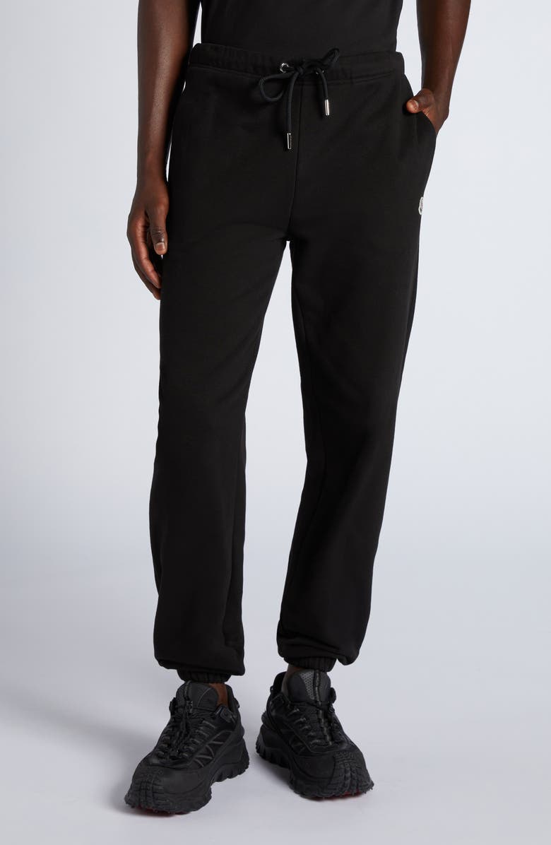 Moncler Logo Patch Joggers, Main, color, Black