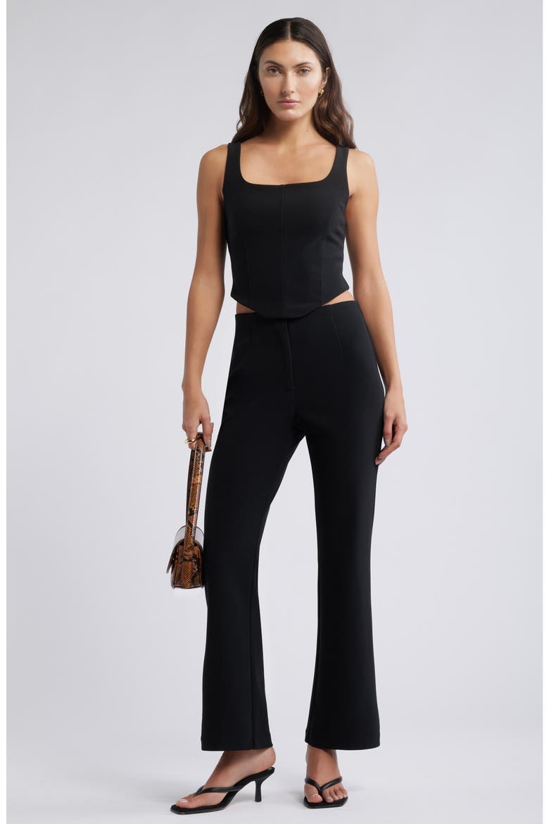 Ponte Flare Pants, Alternate, color, BLACK