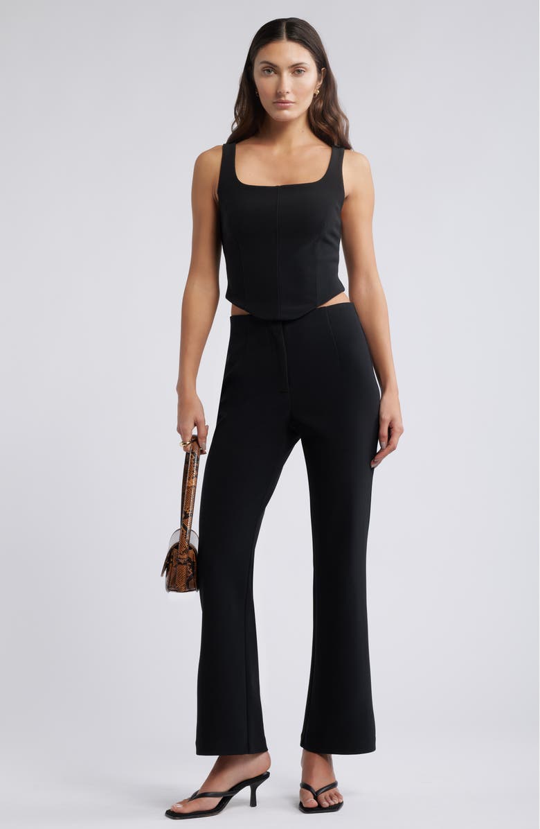 Open Edit Ponte Flare Pants, Alternate, color, Black