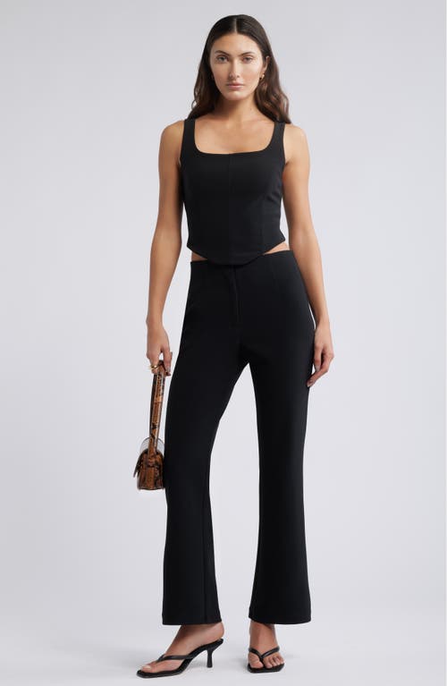 Open Edit Ponte Flare Pants In Black