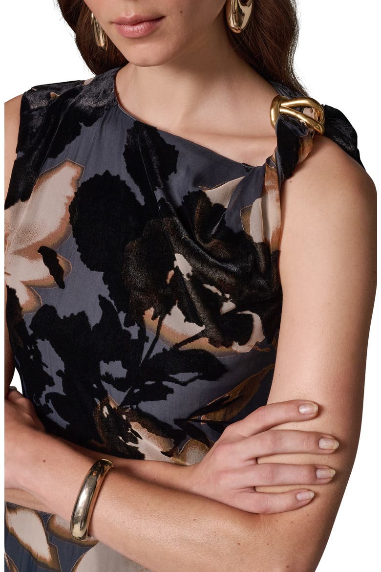 Floral Burnout Velvet Dress, Alternate, color, ESPRES MUL