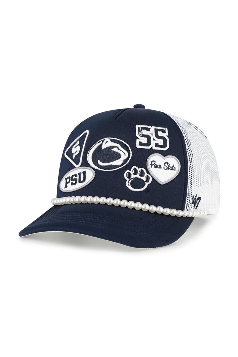 Men's '47  Navy/White Penn State Nittany Lions Rally On Hitch Adjustable Hat, Main, color, Navy