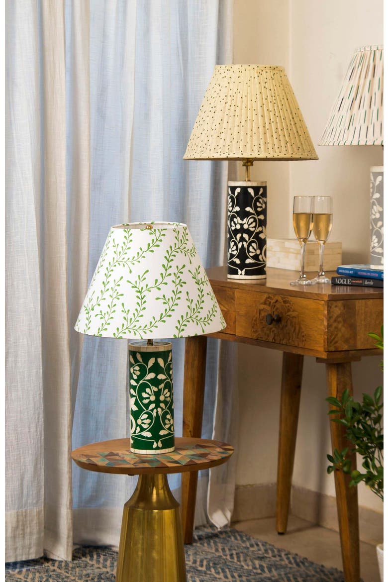 Floral Vines Table Lamp - Green, Alternate, color, Floral