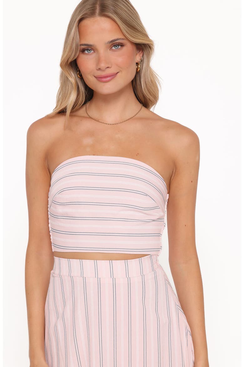 Serafina Strapless Two-Piece Set, Alternate, color, PINK/ BLUE STRIPE