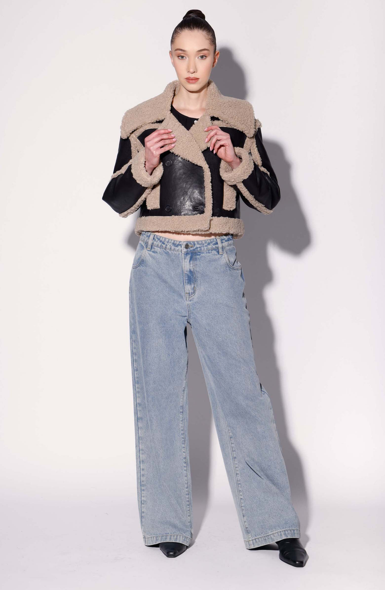 Walter Baker Helena Jacket, Alternate, color, Black / Beige