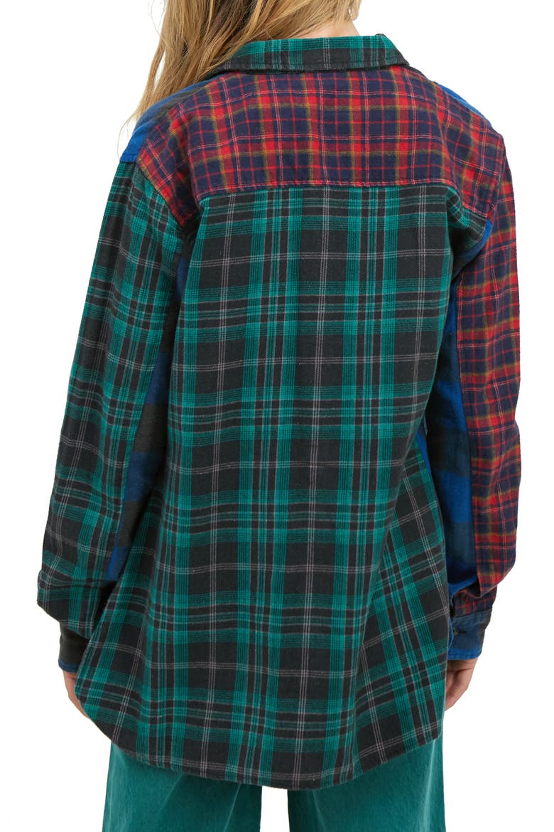 Nicole Splice Check Button-Up Shirt, Alternate, color, MULTI