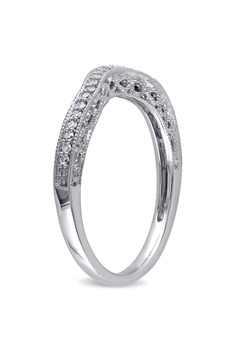 Diamond Curved Wedding Band 14k, Alternate, color, 14k White Gold
