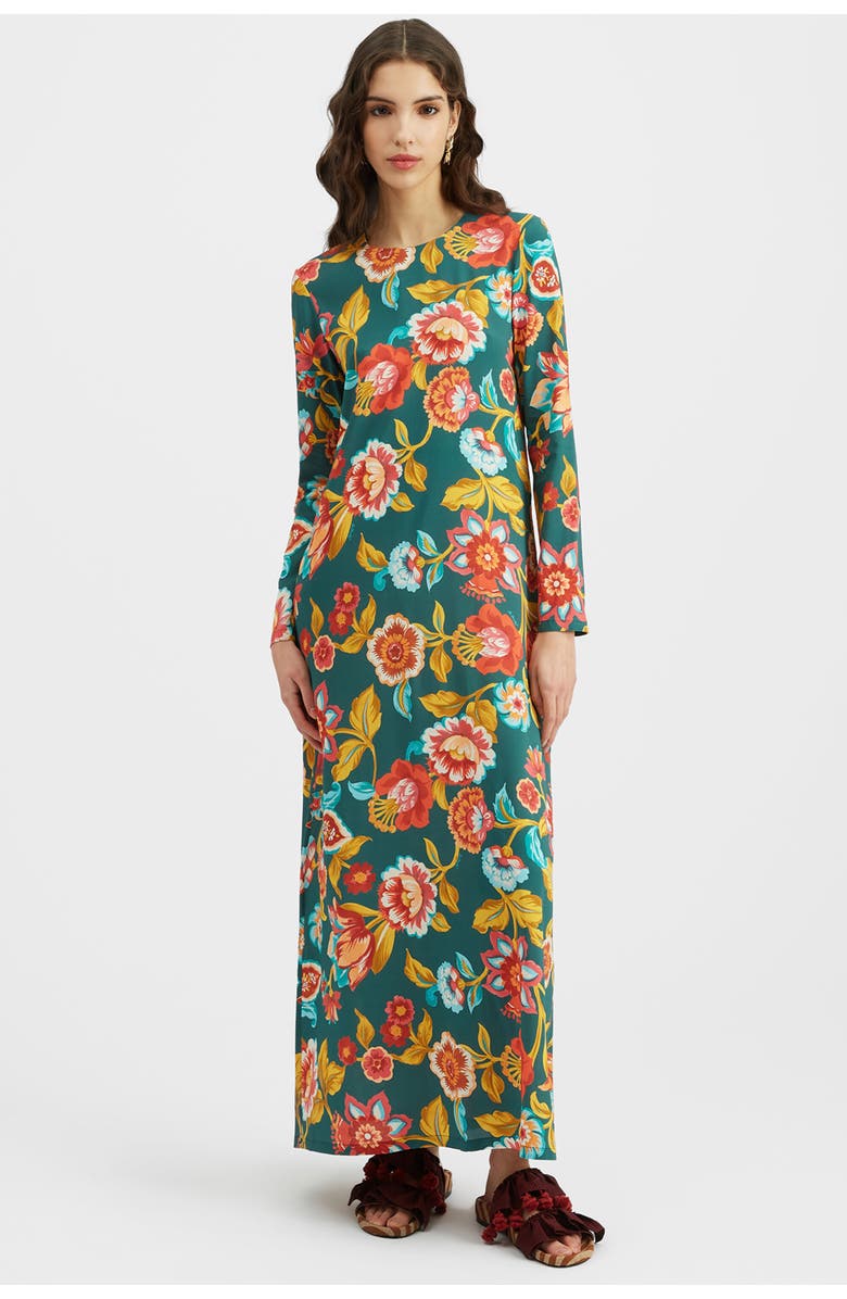 La DoubleJ Long Sleeve Swing Dress Hottie Emerald, Alternate, color, Hottie Emerald