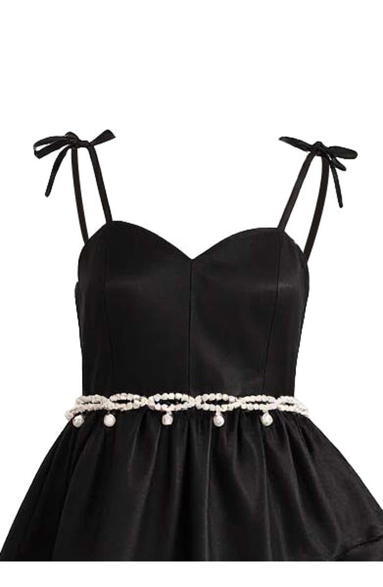 Tulleen Sweetheart Bow Belt Dress, Alternate, color, Black