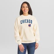WEAR by Erin Andrews Women's WEAR by Erin Andrews Cream Chicago Cubs Heavyweight Crew Neck Sweatshirt