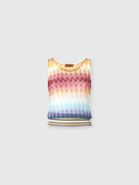 Sleeveless Dégradé Viscose Top