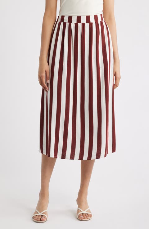 Stripe A-Line Skirt