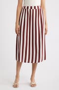 Bobeau Stripe A-Line Skirt