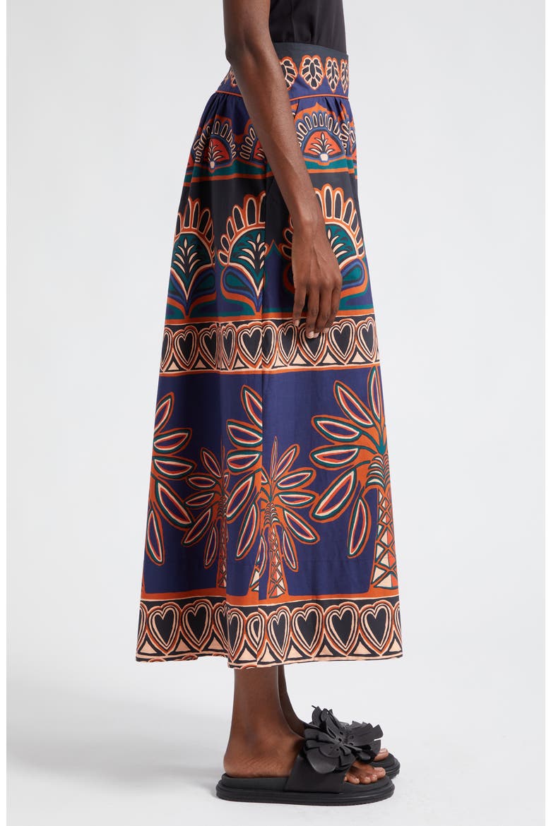 Ainika Tapestry Midi Skirt, Alternate, color, ORANGE