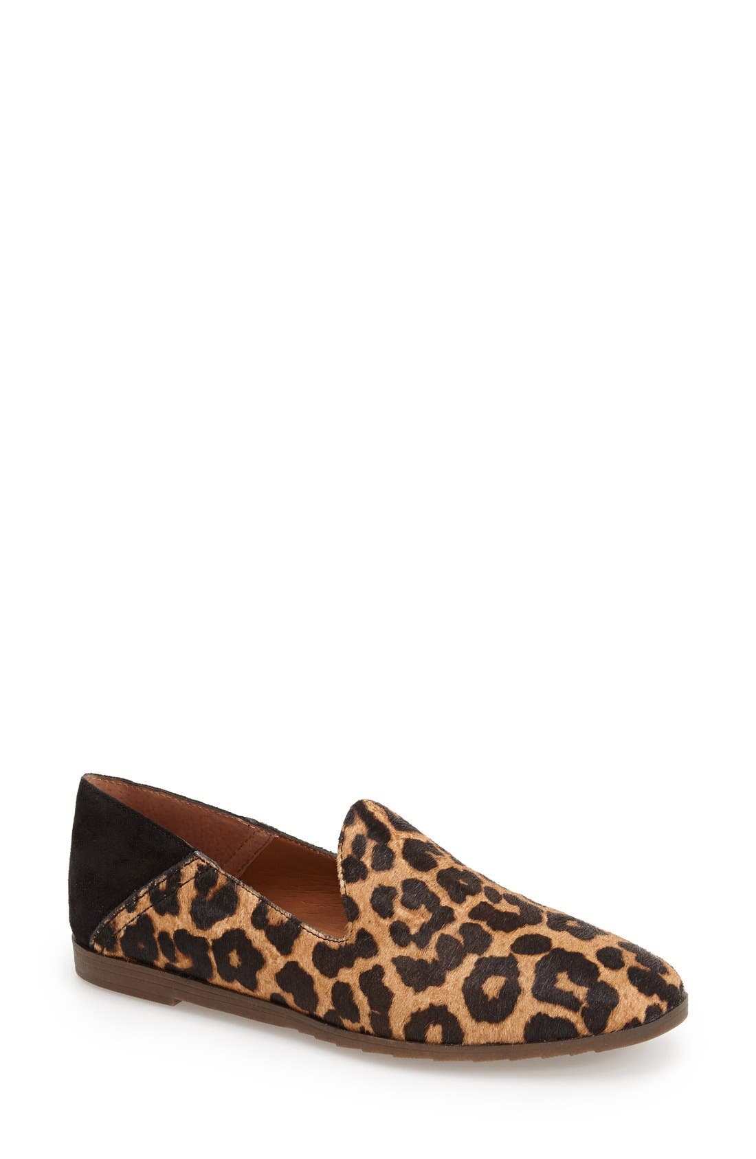 'Freeze' Smoking Loafer Flat, Main, color, LEOPARD PONY