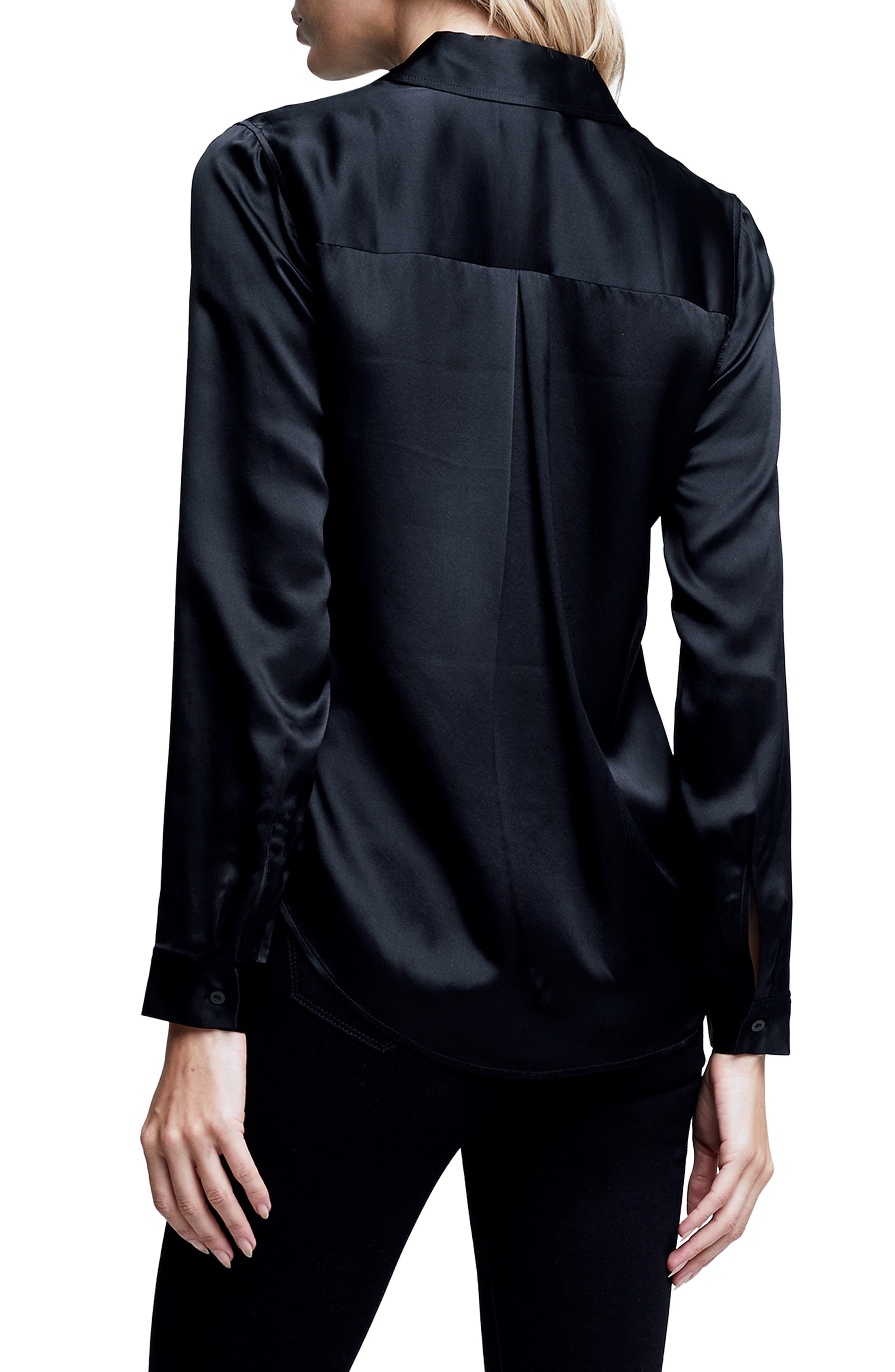 Phoebe Silk Blouse Black - L'AGENCE