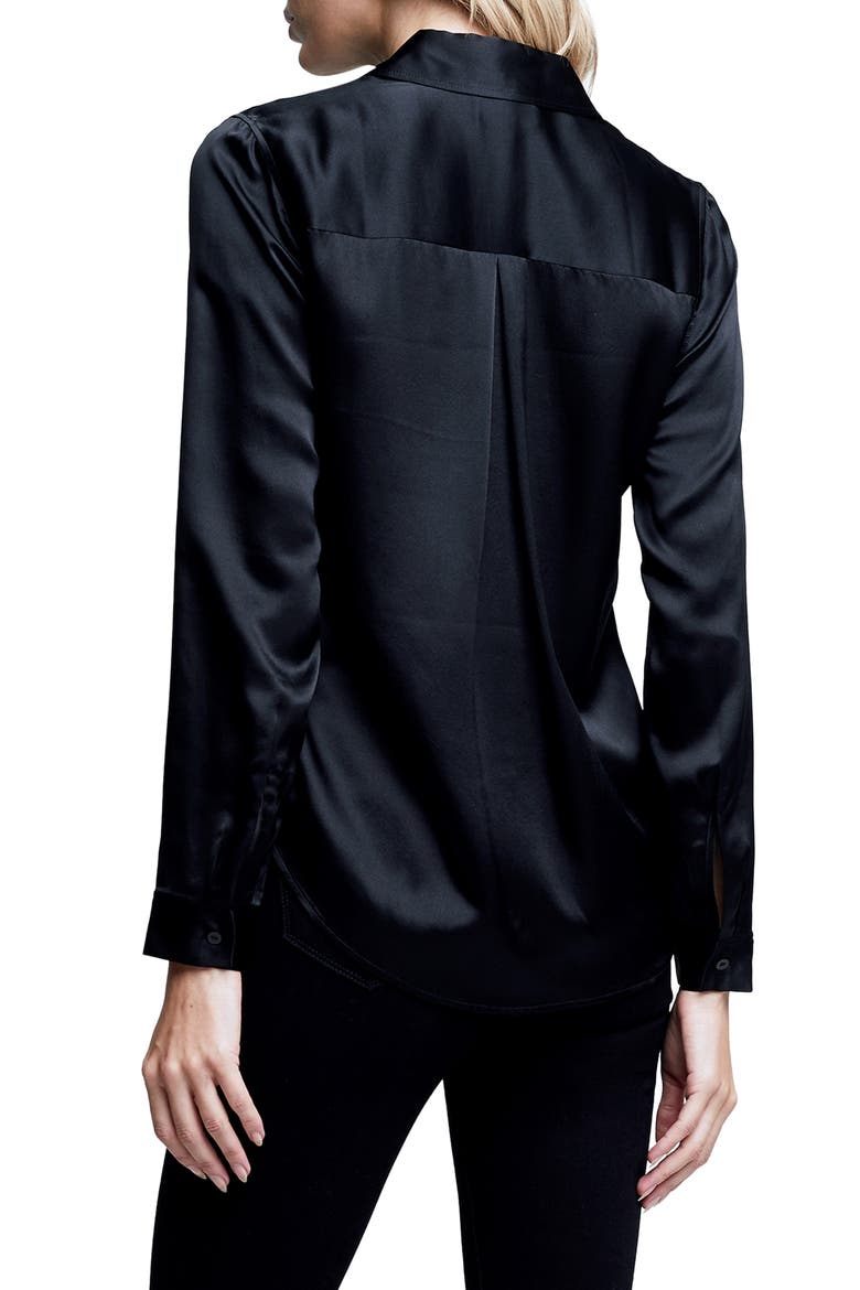 Tyler Silk Blouse, Alternate, color, BLACK