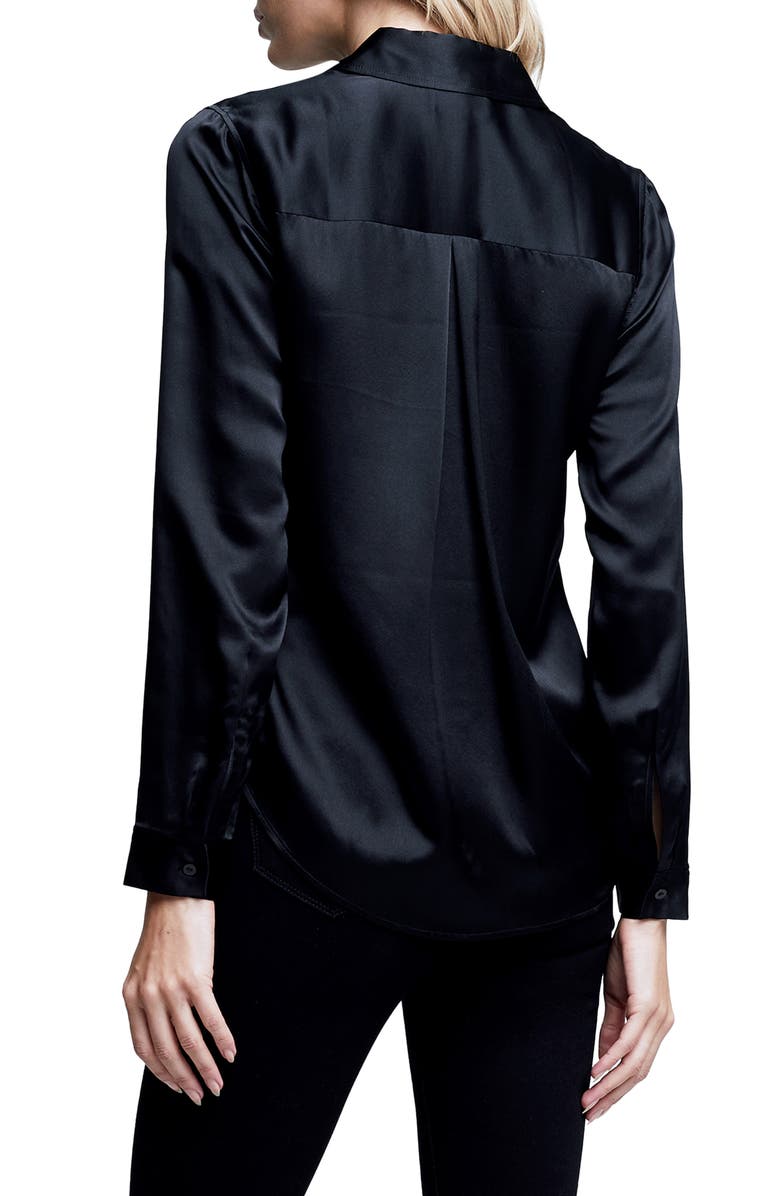 L'AGENCE Tyler Silk Blouse, Alternate, color,