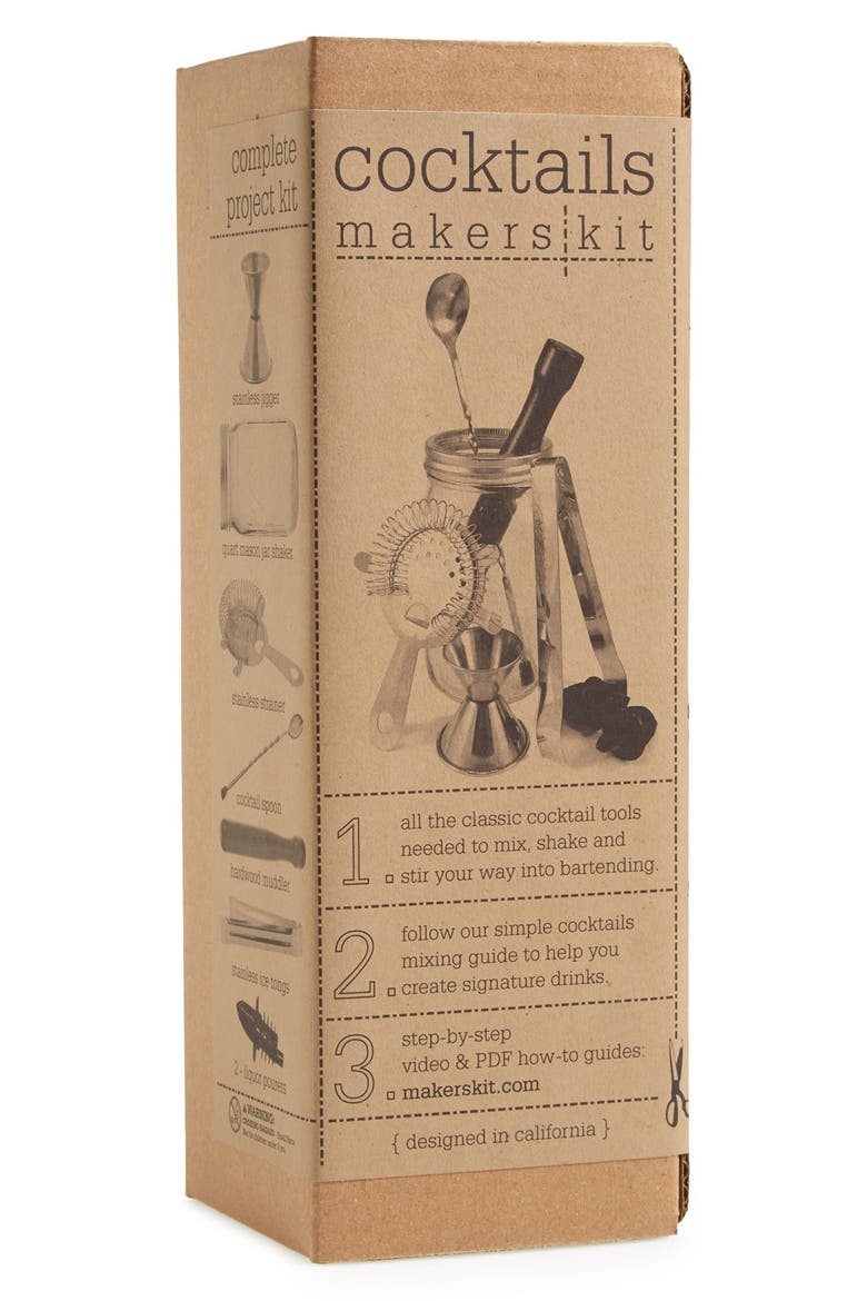 'Classic Cocktails' Bar Set, Main, color, BROWN