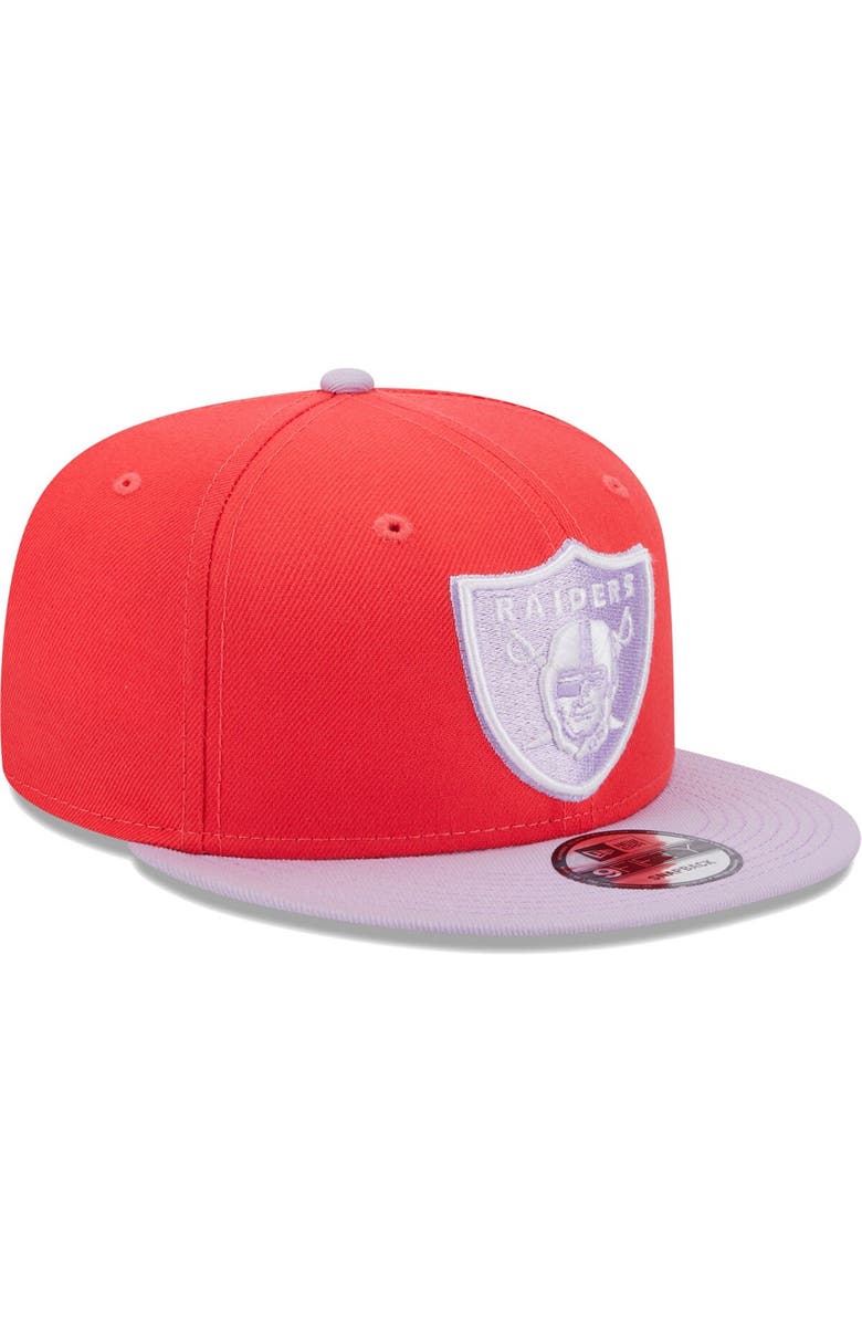New Era Men's New Era Red/Lavender Las Vegas Raiders Two-Tone Color Pack 9FIFTY Snapback Hat, Alternate, color, 