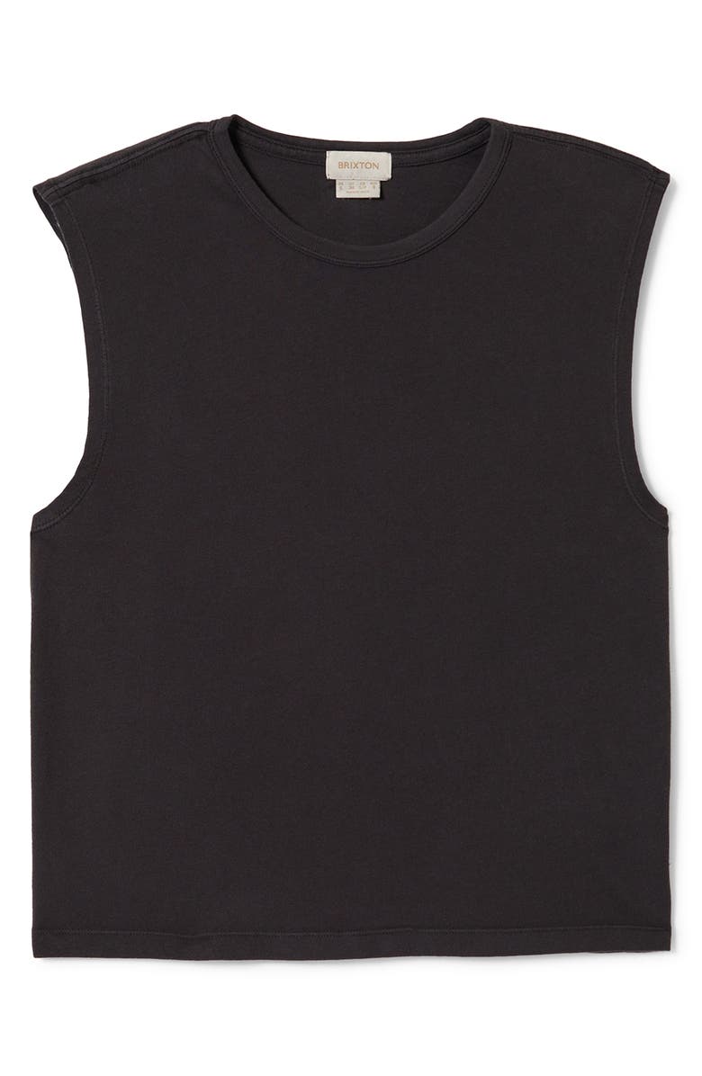 Brixton Carefree Organic Cotton Muscle Tank, Alternate, color, Black