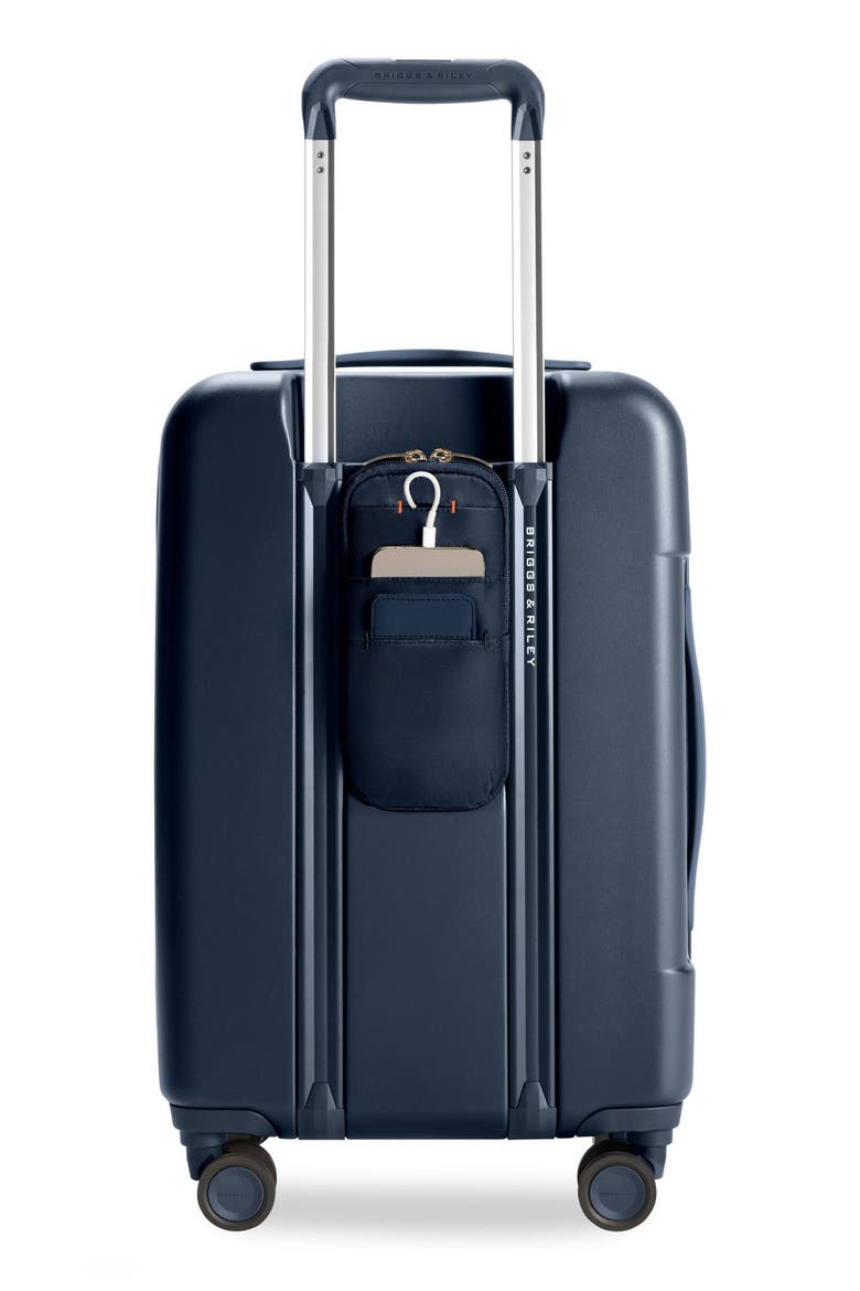 Sympatico Essential 22-Inch Front Pocket Expandable Spinner Carry-On, Alternate, color, NAVY