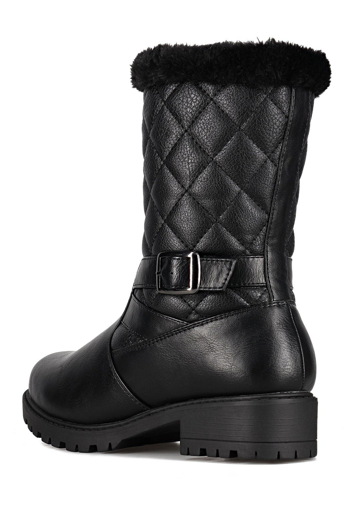 AQUATHERM BY SANTANA CANADA Whittaker 2 Faux Fur Trim Low Waterproof Boot, Alternate, color, Black