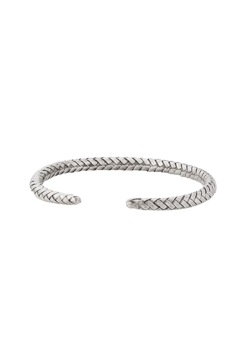 Braided Sterling Silver Cuff Bracelet, Alternate, color, SILVER