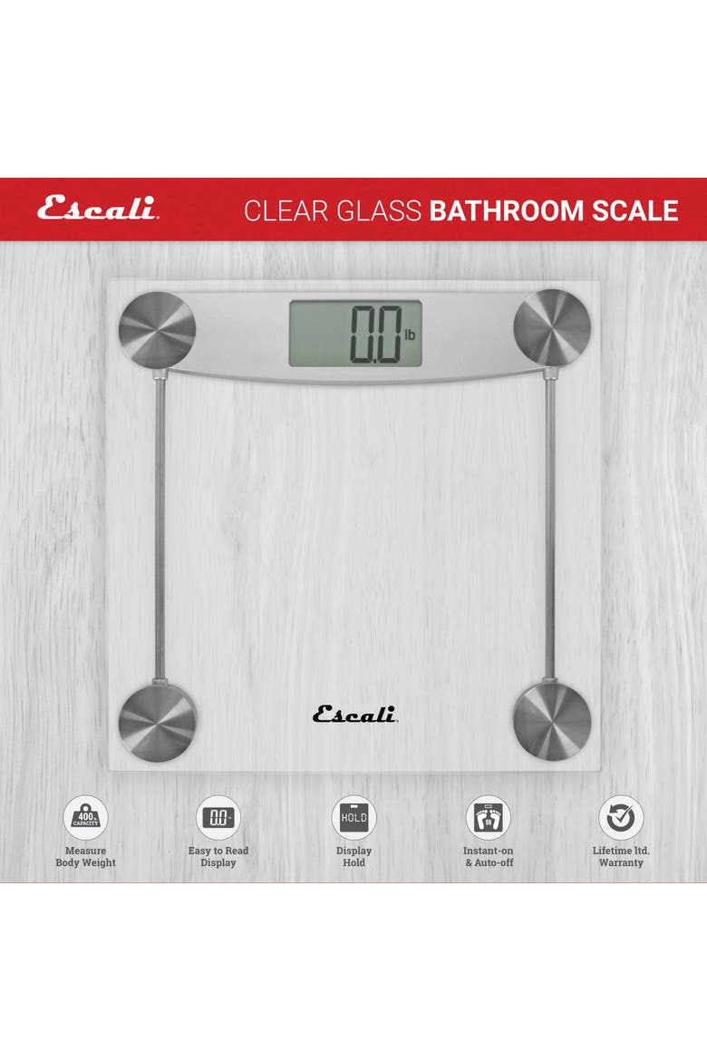 Glass & Chrome Bathroom Scale, Alternate, color, Clear