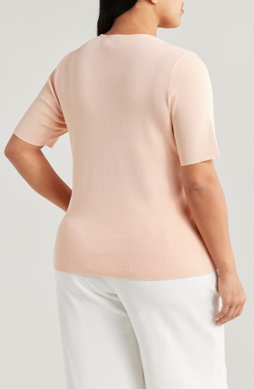 Tahari Asl Short Sleeve Sweater In Parfait
